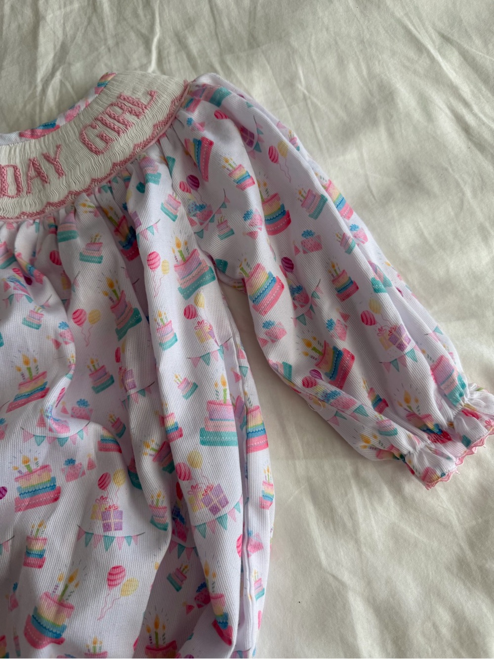 The Smocked Flamingo Baby “Birthday Girl” Onesie - Picture 7 of 9